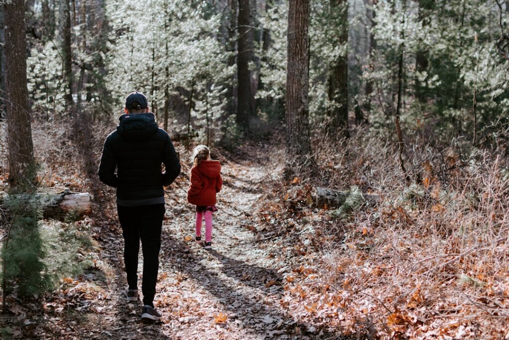 Man in Black Jacket and Black Pants Standing in the Middle of Forest During Daytime MpItbN6K398