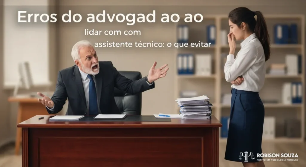 Erros do Advogado ao Lidar com Assistente Técnico: o que Evitar - Robison Souza - Psicólogo Jurídico Erros do Advogado ao Lidar com Assistente Técnico: o que Evitar